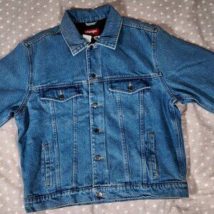 🔥 Vintage Wrangler Blanket-Lined Denim Trucker Jacket - Large 🔥